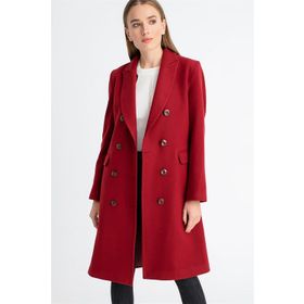 Dewberry Z6620 Bordo Kadın Palto