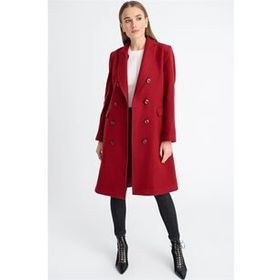 Dewberry Z6620 Bordo Kadın Palto