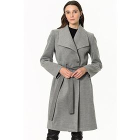 Dewberry Z6639 Gri Kadın Palto