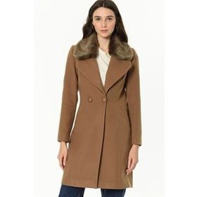 Dewberry Z6643 Camel Kadın Kaban