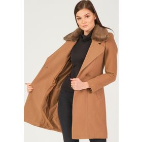 Dewberry Z6643 Camel Kadın Kaban