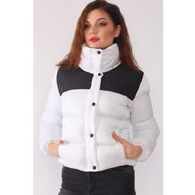 Dewberry Z6649 Siyah Beyaz Kadın Mont