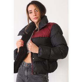 Dewberry Z6649 Siyah Bordo Kadın Mont