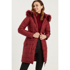 Dewberry Z6653 Bordo Kadın Kaban