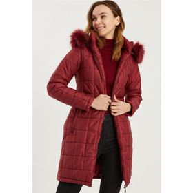 Dewberry Z6653 Bordo Kadın Kaban