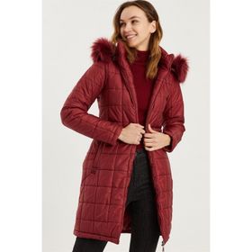 Dewberry Z6653 Bordo Kadın Kaban