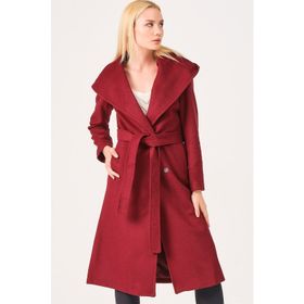 Dewberry Z6679 Bordo Kadın Palto