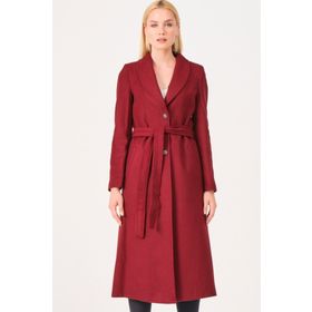 Dewberry Z6681 Bordo Kadın Palto