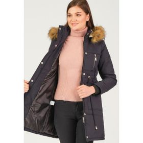 Dewberry Z6711 Cremona Kadın Kaban Lacivert