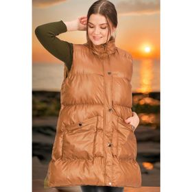 Dewberry Z6729 HK Style Camel Kadın Yelek