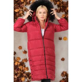 Dewberry Z6740 Koyu Bordo Düz Bayan Kaban