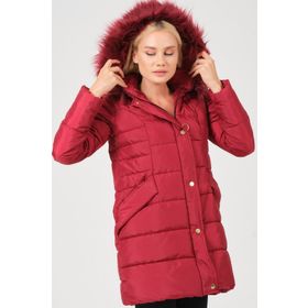 Dewberry Z6745 Bordo Kadın Kaban