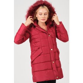Dewberry Z6745 Bordo Kadın Kaban