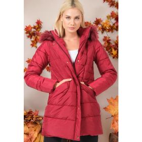 Dewberry Z6745 Bordo Kadın Kaban