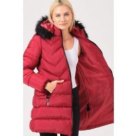 Dewberry Z6759 Bordo Kadın Kaban