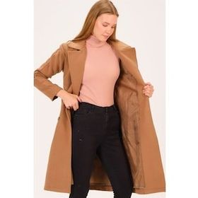 Dewberry Z6765 Camel Kadın Palto