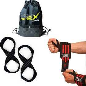 Dex Supports 8 Loop Lifting Straps Wrist Wraps Sackpack 3'lü Fitness Aksesuarları