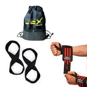 Dex Supports 8 Loop Lifting Straps Wrist Wraps Sackpack 3'lü Fitness Aksesuarları
