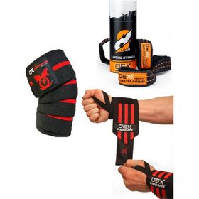 Dex Supports Knee Wraps 8 Loop Lifting Straps Wrist Wraps Fitness Aksesuarları