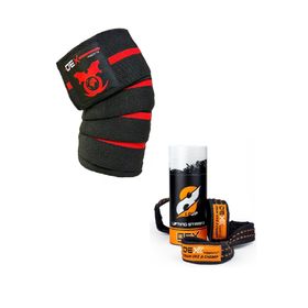 Dex Supports Knee Wraps Siyah Kırmızı Diz Bandajı