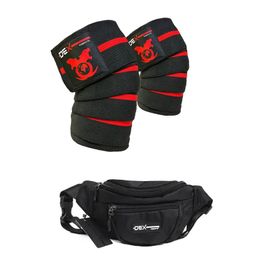 Dex Supports Knee Wraps Siyah Kırmızı Diz Bandajı