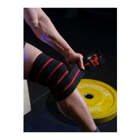 Dex Supports Knee Wraps Siyah Kırmızı Diz Bandajı