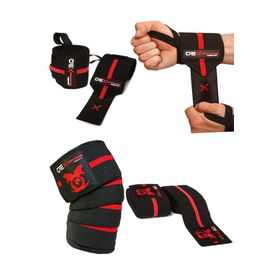 Dex Supports Knee Wraps Siyah Kırmızı Diz Bandajı