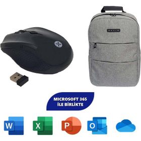 Dexim DMA012 Microsoft 365 Bireysel 1 Yıl Dexim DXBP10 Prime 15.6" Notebook Sırt Çantası Gri Kablosuz Siyah Mouse