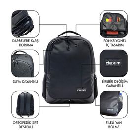 Dexim DXBP12 15.6 inç Venio Siyah Notebook Sırt Çantası