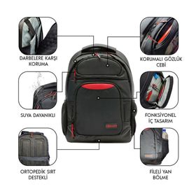 Dexim DXBP40 17 inç Prenium Siyah Notebook Sırt Çantası
