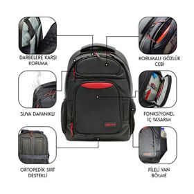 Dexim DXBP40 17 inç Prenium Siyah Notebook Sırt Çantası