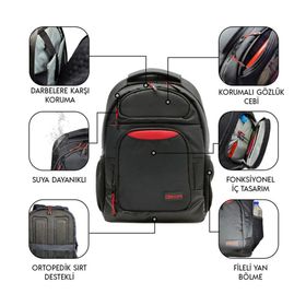 Dexim DXBP40 17 inç Prenium Siyah Notebook Sırt Çantası