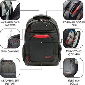 Dexim DXBP40 17 inç Prenium Siyah Notebook Sırt Çantası