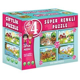 DF Toys Çiftlik Süper Renkli 4 Puzzle