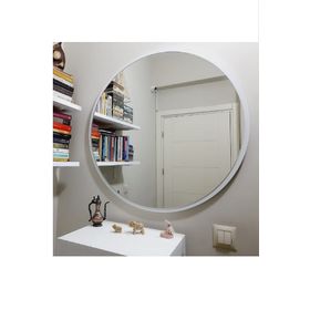 Dfn Wood Beyaz Mdf Yuvarlak Duvar Salon Banyo Aynası