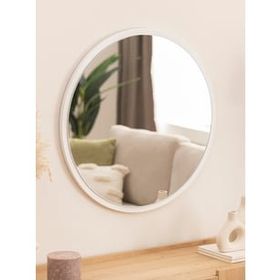 Dfn Wood Beyaz Mdf Yuvarlak Duvar Salon Banyo Aynası