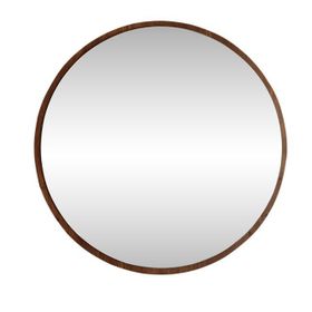 Dfn Wood Kahverengi Mdf Yuvarlak Duvar Salon Banyo Aynası