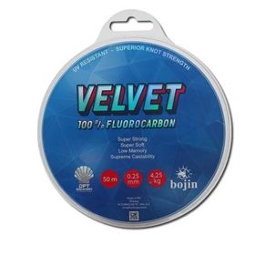 Dft Bojin Velvet Fluoro Carbon 50 mt 0.25 mm Misina