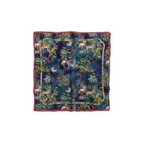 DG01131-22 Lacivert Yeşil Flamingo Desenli 50x50 cm Bandana