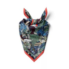 DG01132-22 Beyaz Mat Yeşil Leylek Desenli 50x50 cm Bandana