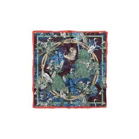 DG01132-22 Beyaz Mat Yeşil Leylek Desenli 50x50 cm Bandana
