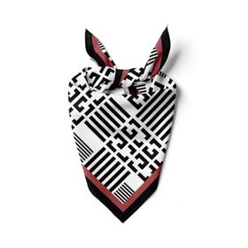 DG01510-22 Siyah Beyaz Geometrik Desenli 50x50 cm Bandana