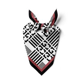 DG01510-22 Siyah Beyaz Geometrik Desenli 50x50 cm Bandana