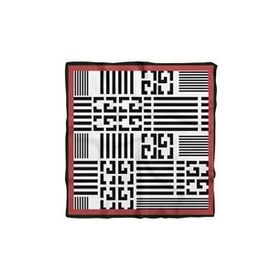 DG01510-22 Siyah Beyaz Geometrik Desenli 50x50 cm Bandana