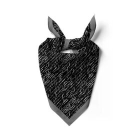 DG0711-22 Siyah Beyaz El yazısı Desenli 50x50 cm Bandana