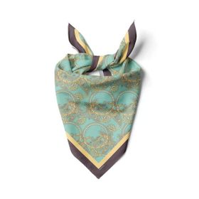 DG0917-22 Açık Mavi Krem Bangle Desenli 50x50 cm Bandana