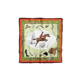 DG0997-22 Kahverengi Turuncu Jokey Desenli 50x50 cm Bandana
