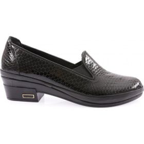 DGN 065-2111-23Y Kroko Siyah Kadın Comfort Ayakkabı