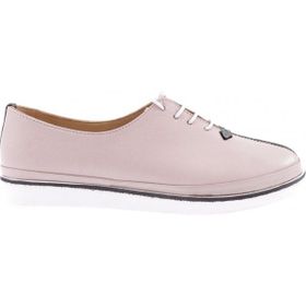 DGN 095 Gümüş Kadin Kalın Taban Bağcıklı Comfort Ayakkabı