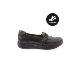 DGN 1035-23Y Siyah Kadın Dolgu Taban Cırtlı Comfort Ayakkabı